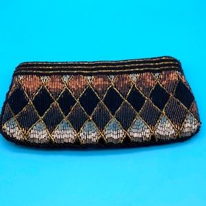 Beaded clutch.